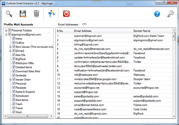 collect outlook email address