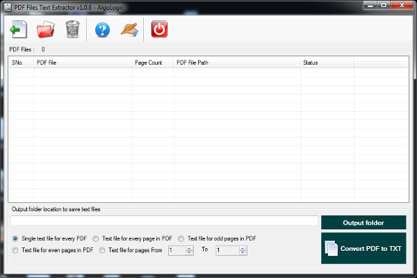 Click to view PDF Files Text Extractor 1.0.6 screenshot